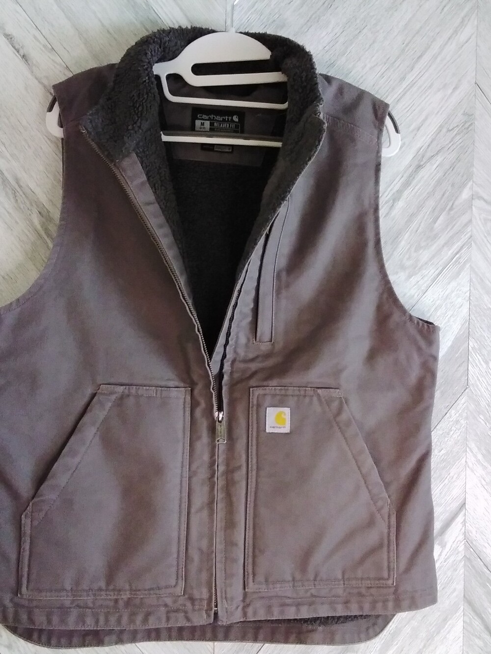 Carhartt Women's Relaxed Fit Washed Duck Sherpa - Lined Mock-Neck Vest SZ: M